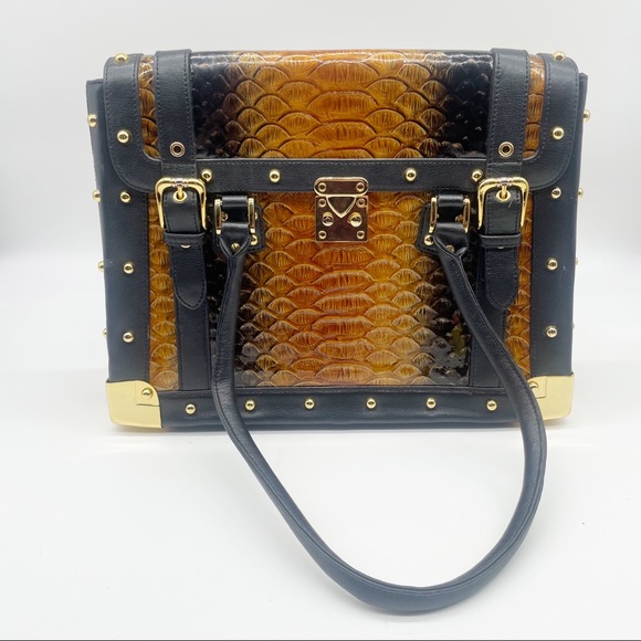 ToHE FzNd Handbags - ToHE FzNd Brown  Crocodile Design Satchel